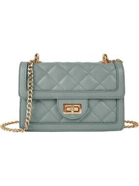Women's Moss Small Quilted Imported Cross Body Mini Shoulder Bag Purse